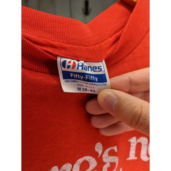 Vintage 80s Hanes "Hamtown" Red Single Stich Graphic Tee / Size S / Made in USA - Picture 5 of 5